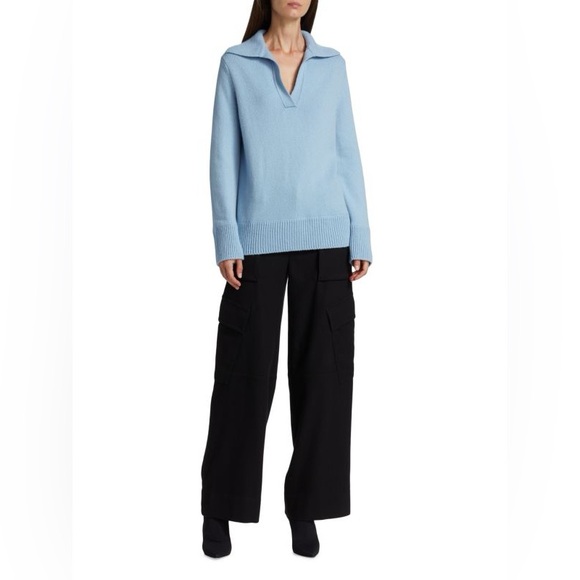 VINCE| Ribbed Trim Polo Sweater - Picture 5 of 6